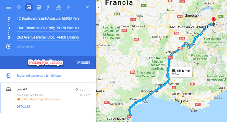 De Perpeñán a Chamonix en moto